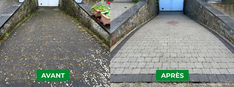 Nettoyage des extérieurs : Klinker, pierre bleue, dallage, terrasse, muret, terrasse… Résine hydrofuge. Petite maçonnerie en Belgique 